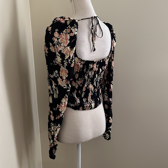 🆕 Free People Hilary Printed Top in Black Combo - Picture 9 of 14